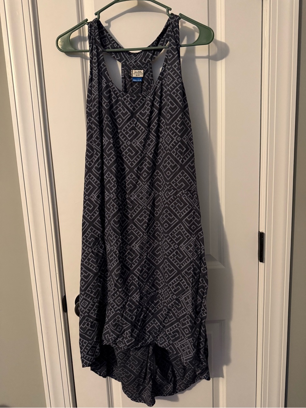 KAVU "Jocelyn" Geometric Print Racerback Dress (Size Medium)